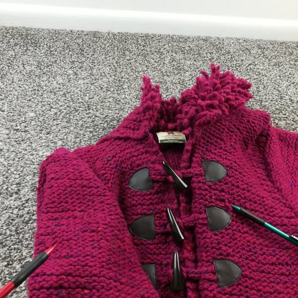 Carraig Donn Sweater Cardigan Wool Toggle Shawl Collar Flecked Womens Medium - Picture 6 of 9